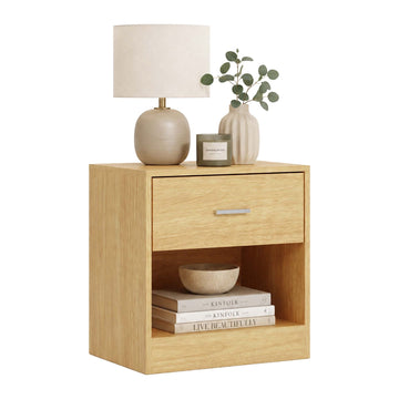 Bedside Table with Drawer, MDF, 41x39x28 cm