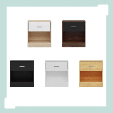 Bedside Table with Drawer, MDF, 41x39x28 cm