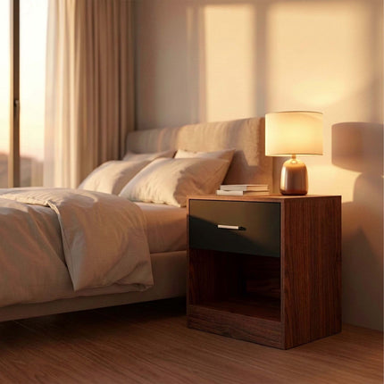 Bedside Table with Drawer, MDF, 41x39x28 cm