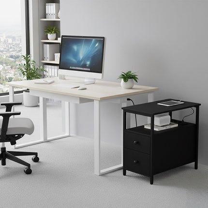 Bedside Table with USB Ports and Power Outlets