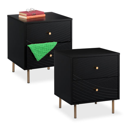 Bedside cabinet with 2 drawers