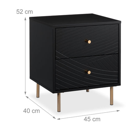 Bedside cabinet with 2 drawers