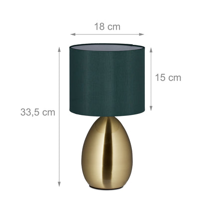 Bedside lamp with touch function brass