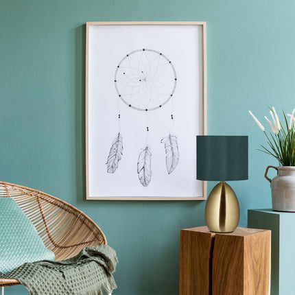 Bedside lamp with touch function brass