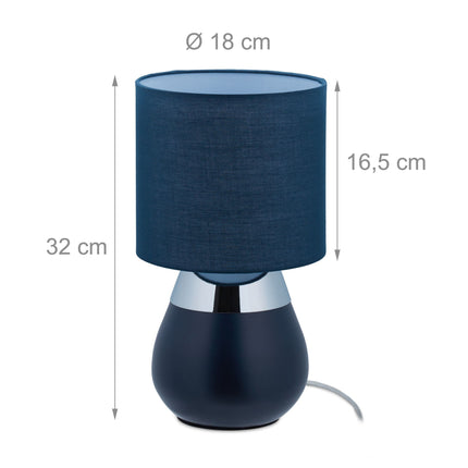 Bedside lamp with touch function dark blue