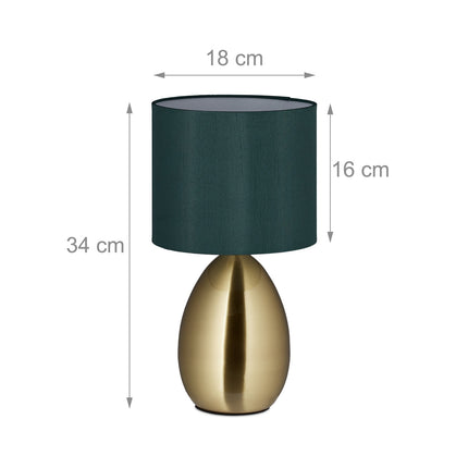 Bedside lamp with touch function, gold