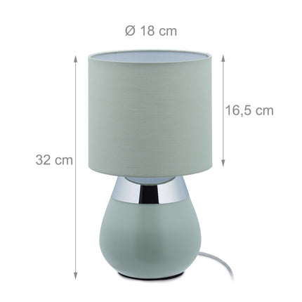 Bedside lamp with touch function green