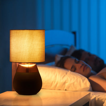 Bedside lamp with touch function, oval