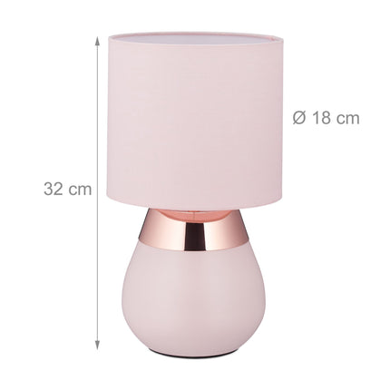 Bedside lamp with touch function pink