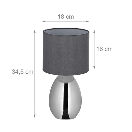 Bedside lamp with touch function silver
