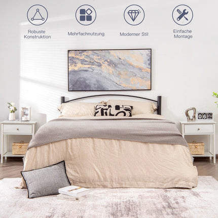 Bedside table 2-tier night dresser modern nightstand with drawer white