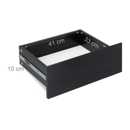 Bedside table black with drawer
