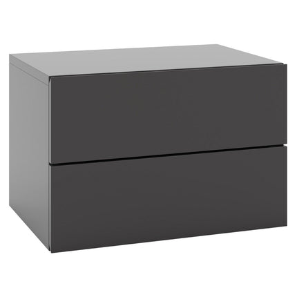 Bedside table hanging wall shelf with 2 drawers side table wall mounted 42 x 30 x 28 cm grey