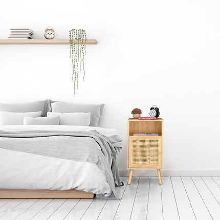 Bedside table in rattan style