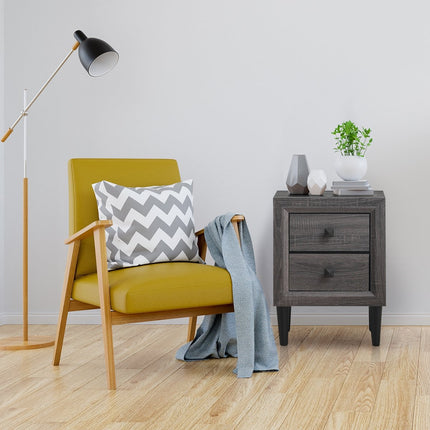 Bedside tables wooden side table with 2 drawers coffee table modern sofa table gray