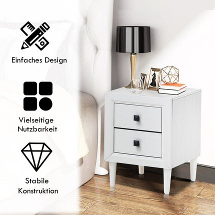Bedside tables wooden side table with 2 drawers coffee table modern sofa table white