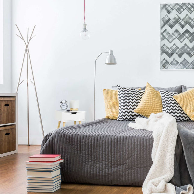 Bedside table with drawer white