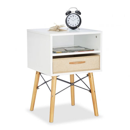 Bedside table with folding drawer