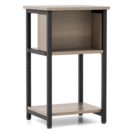 Bedside table with shelf & adjustable foot pads, side table, sofa table, nightstand 34 x 30 x 58.5 cm