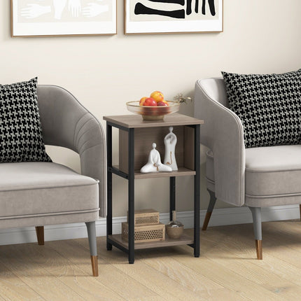 Bedside table with shelf & adjustable foot pads, side table, sofa table, nightstand 34 x 30 x 58.5 cm