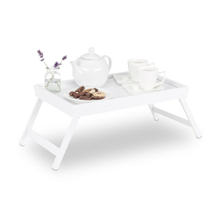 Bed tray bamboo white