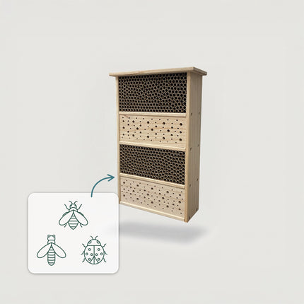 Bee Hotel for Wild Bees – Large Wooden Insect House