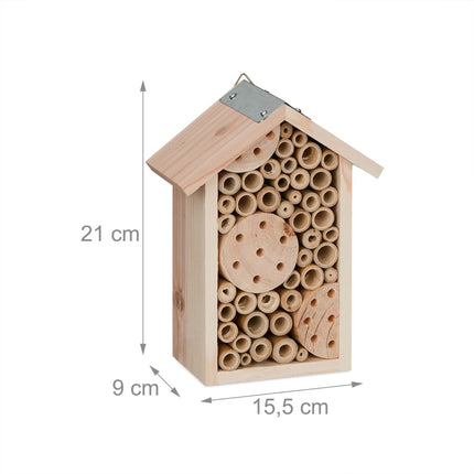 Bee hotel with bamboo tubes