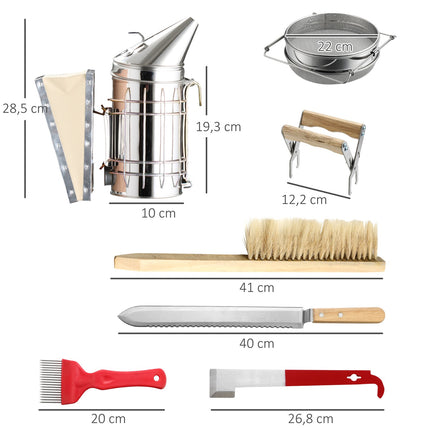 Beekeeping Kit with Smoker - 7 Piece Rustproof Set