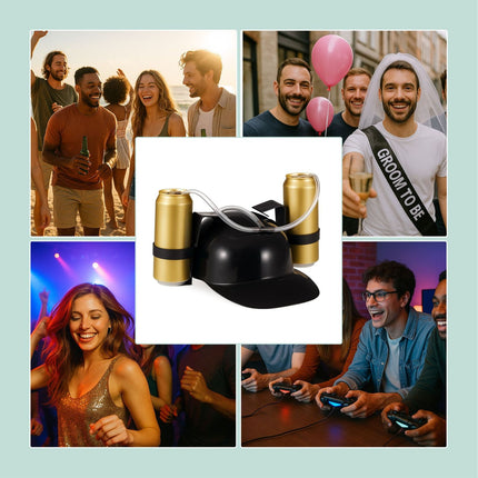 Beer Hat for Hands-Free Party Drinking