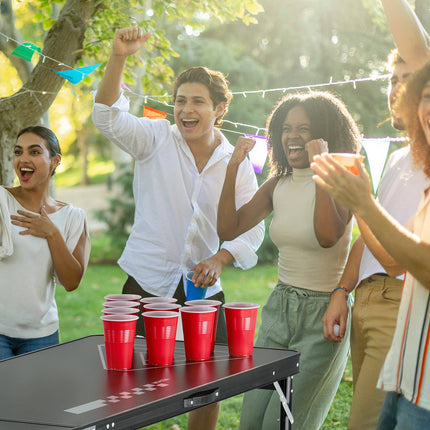 Beer Pong Table, 8 ft Foldable 36-Inch Height, 6 Balls