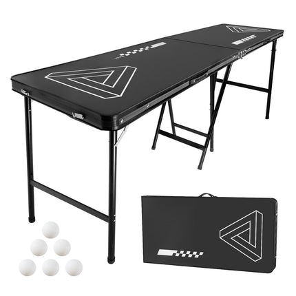 Beer Pong Table, 8 ft Foldable 36-Inch Height, 6 Balls