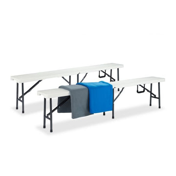 Beer bench white Set of 2