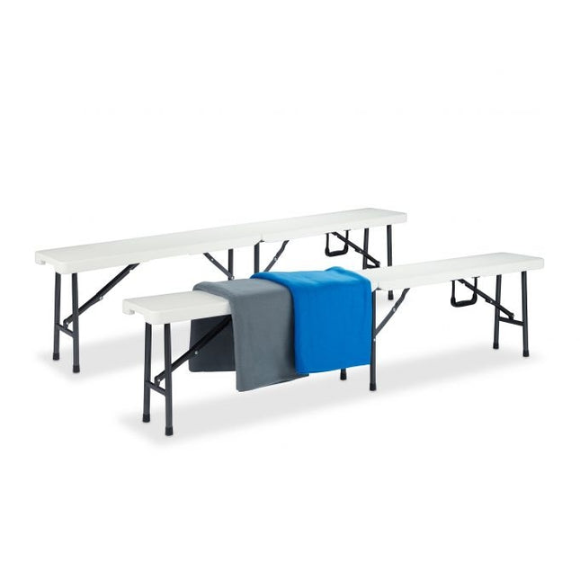 Bierbank wit Set van 2