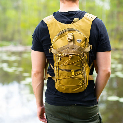 Beige Backpack, Large Capacity, Durable Fabric