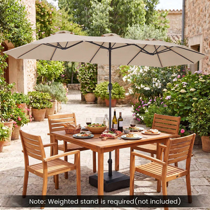 Beige Double Parasol 400x215 cm, Water-Repellent