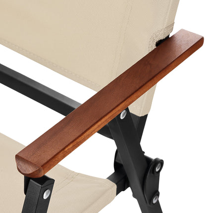 Beige Folding Chair, 900D Polyester, Iron Frame