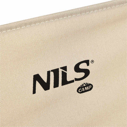 Beige Folding Chair, 900D Polyester, Iron Frame