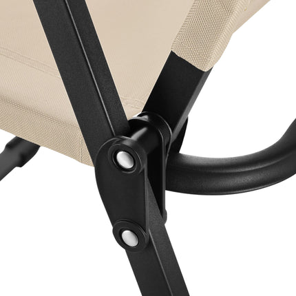 Beige Folding Chair, 900D Polyester, Iron Frame