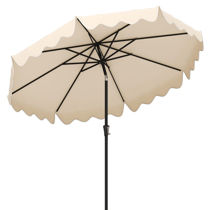 Beige Patio Umbrella with Crank, Tilt & Ventilation, 280 cm