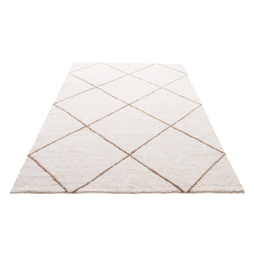 Beige Plush Area Rug 6x9 Ft – Non-Slip, Non-Shedding