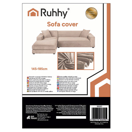 Beige Sofa Cover, 145-185cm, Stretch Fabric