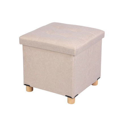 Beige Storage Ottoman Seat with Padded Lid, 40x38x38 cm