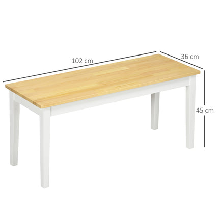 White Pine Wood 2-seater dining bench, 220 kg capacity, 102x36x45 cm