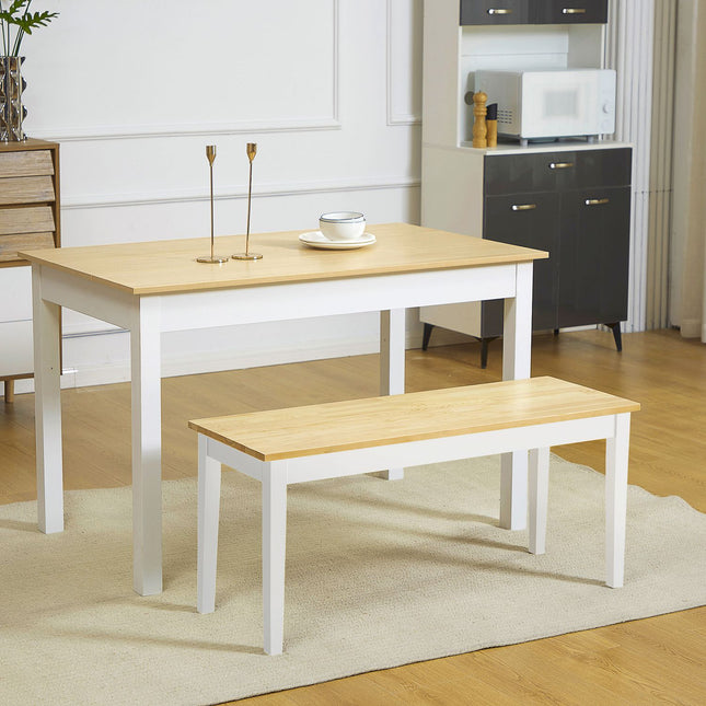 White Pine Wood 2-seater dining bench, 220 kg capacity, 102x36x45 cm