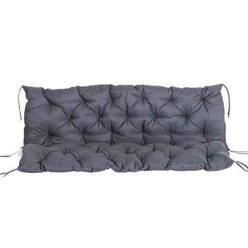 Garden bench cushion set, cotton, dark grey, 150x98x8 cm