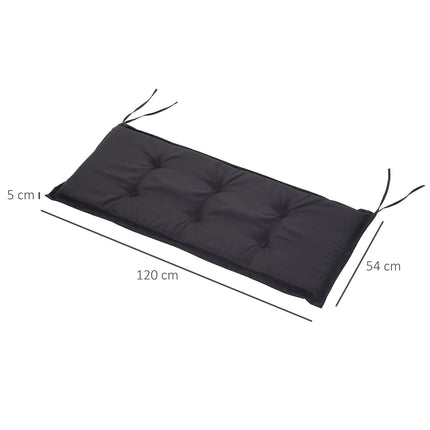 Dark gray garden bench cushions, soft polyester, 120x54x5 Cm