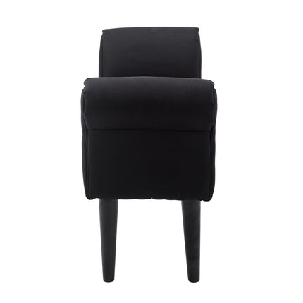 Black upholstered bedroom bench - MDF & Foam, 102x31x51 cm