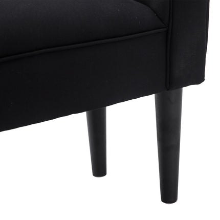 Black upholstered bedroom bench - MDF & Foam, 102x31x51 cm