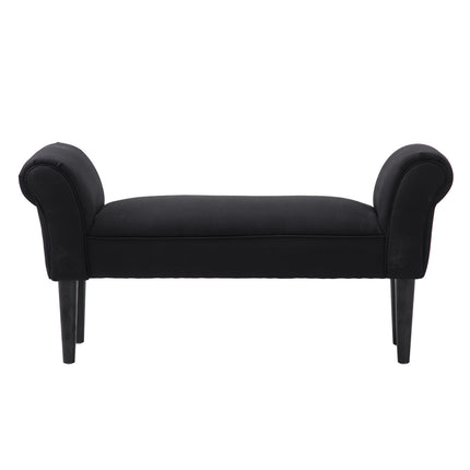 Black upholstered bedroom bench - MDF & Foam, 102x31x51 cm