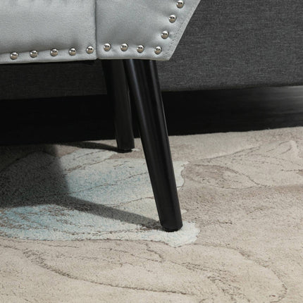 Modern upholstered bench, light gray velvet, 114x46x56cm